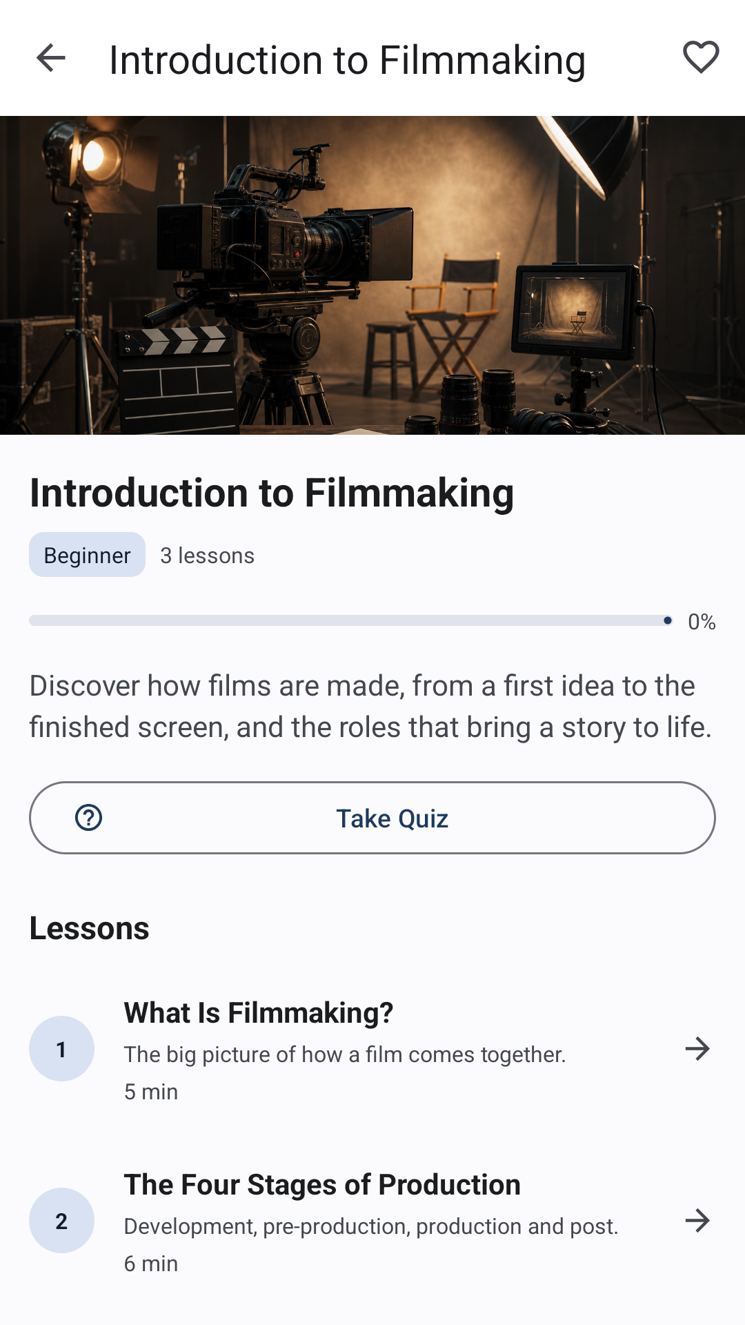 Course details screenshot