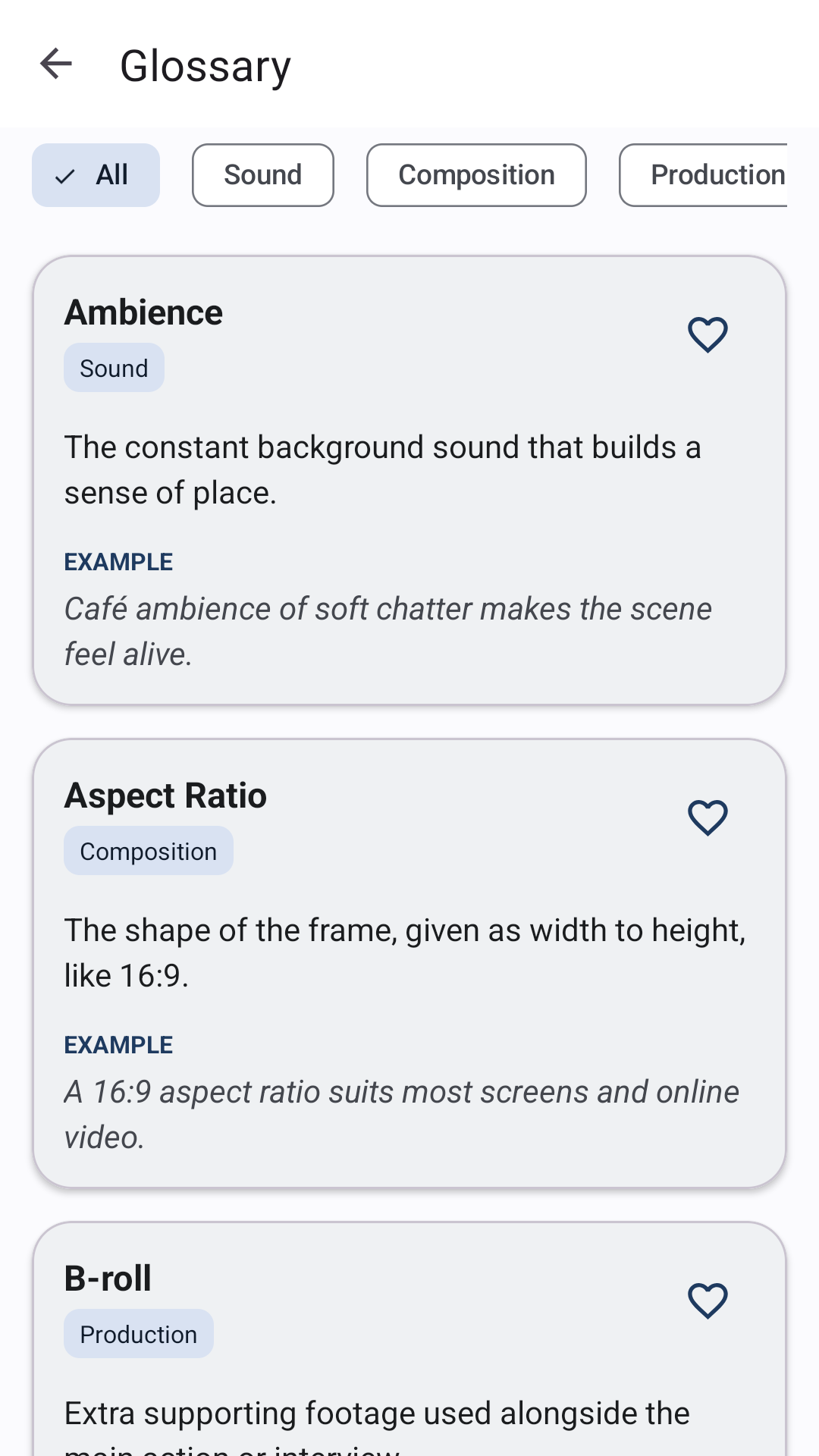 Glossary screenshot