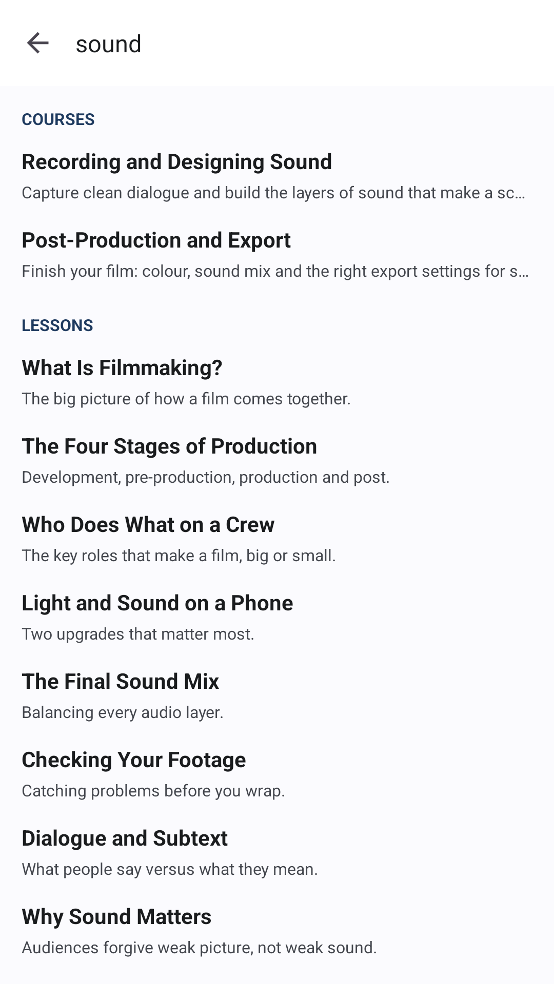 Search screenshot